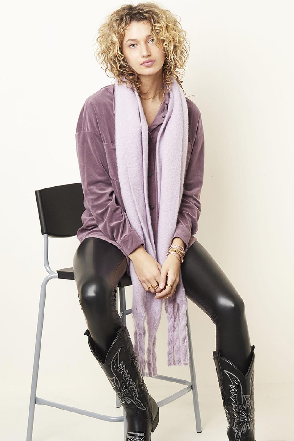 Sjaal In Between Donkerblauw Polyester h5Afbeelding4